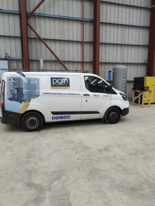 Aluminium compressed air pipework installation in industrial facility