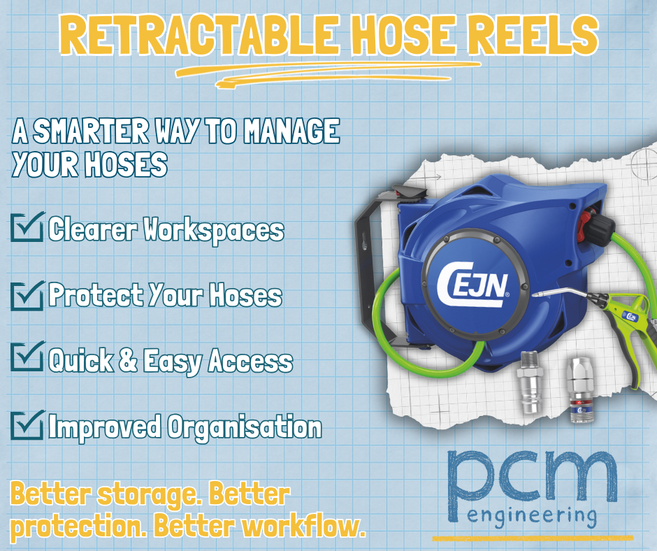 Retractable hoses pcm engineering beflast northern ireland air compressor
